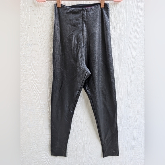 Commando Control Black High Rise Slimming Faux Leather Pants Women's Small - Picture 1 of 4